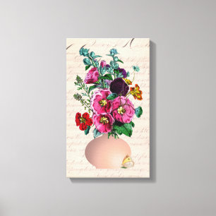 Calligraphy Garden Bouquet Canvas Print