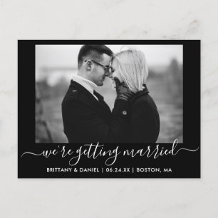 Calligraphy Getting Married Save The Date Photo Postcard