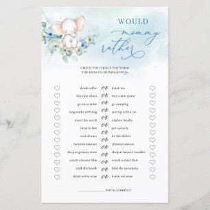 Calligraphy Girl Elephant Would Mommy Rather