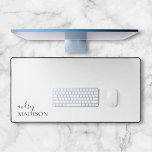 Calligraphy Girly Luxury White Desk Mat<br><div class="desc">Transform your workspace with a personalized desk mat that combines elegance and function. Featuring your name in a luxurious blend of calligraphy and serif font, this desk mat brings a refined, feminine touch to any setting. Ideal for business, school, or even your bedroom, it protects your desk while adding a...</div>