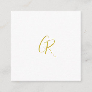 Calligraphy Gold Color Monogram Modern Minimalist Enclosure Card