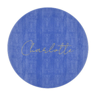 Calligraphy Gold Colour Deep Royal Custom Name Cutting Board