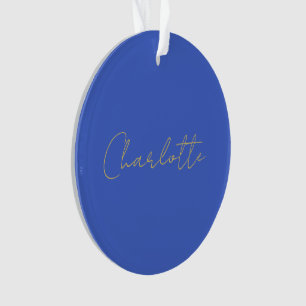 Calligraphy Gold Colour Deep Royal Custom Name Ornament