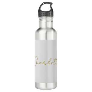 Calligraphy Gold Colour Grey Custom Personal Edit 710 Ml Water Bottle