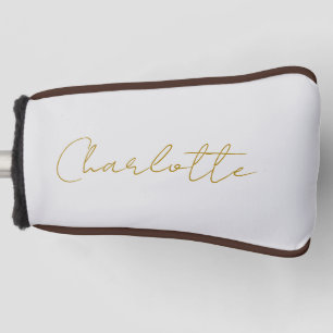 Calligraphy Gold Colour Grey Custom Personal Edit Golf Head Cover