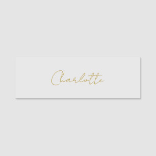 Calligraphy Gold Colour Grey Custom Personal Edit Name Tag