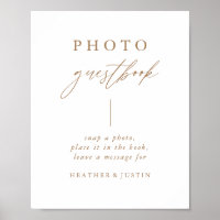 Calligraphy Gold Wedding Photo Guestbook Sign