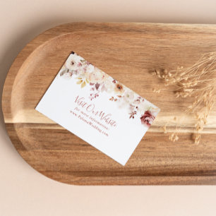 Calligraphy Graceful Floral Wedding Website Enclosure Card