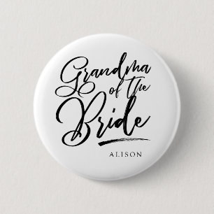 Calligraphy Grandma of the bride elegant 2 Inch Round Button