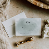 Calligraphy Green and White RSVP