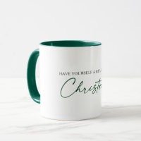 Calligraphy Green Ink Pen Minimalist Christmas