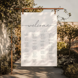 Calligraphy Grey Chic Wedding Seating Chart