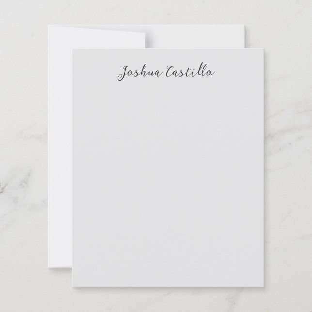Calligraphy Grey Professional Name Paper Sheet (Front)