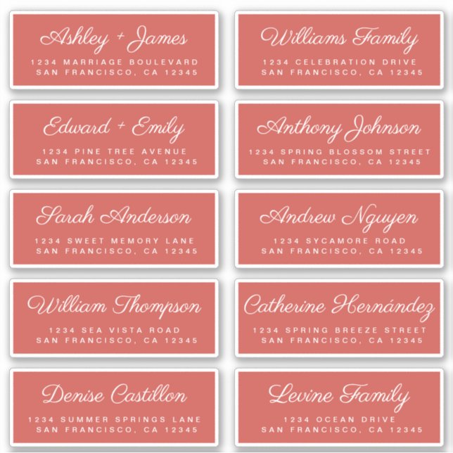 Calligraphy Guest Address Labels ORDER 6” or 8”! (Front)