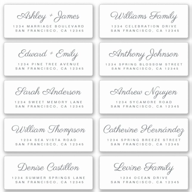 Calligraphy Guest Address Labels ORDER 6” or 8”! (Front)