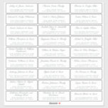 Calligraphy Guest Address Labels ORDER 8” or 14”!<br><div class="desc">Easy to personalize, names and addresses / individual wedding address label stickers for guests. These chic, modern black and white wedding address labels feature your wedding guest names in off-black elegant handwritten script calligraphy. Simply add your individual wedding guest names and address. Perfect for longer names and addresses, there is...</div>