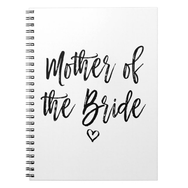 Calligraphy Hand Lettered Mother of The Bride Notebook (Front)