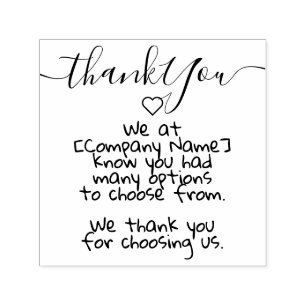Calligraphy Hand Lettering Thank You Text Label Self-inking Stamp