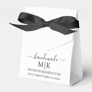 Calligraphy Handmade Monogram or Add Logo Business Favor Box