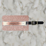 Calligraphy Handwritten Diamond Rose Gold Glitter Luggage Tag<br><div class="desc">This design may be personalized in the area provided by changing the photo and/or text. Or it can be customized by clicking Personalize this Template and then choosing the click to customize further option and delete or change the colour of the background, add text, change the text colour or style,...</div>