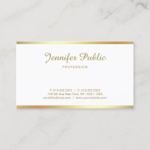 Calligraphy Handwritten Gold Script Font Elegant Business Card