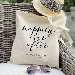 Calligraphy Happily ever after Wedding Tote Bag