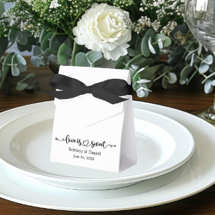 Calligraphy Heart Love Is Sweet Wedding Candy Favor Box