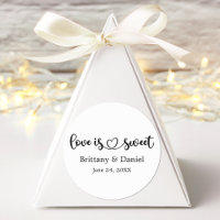 Calligraphy Heart Love Is Sweet Wedding Favour