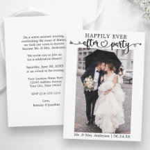 Calligraphy Heart Photo Happily Ever After Party