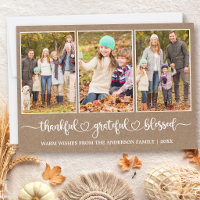 Calligraphy Heart Thankful 3 Photo Kraft