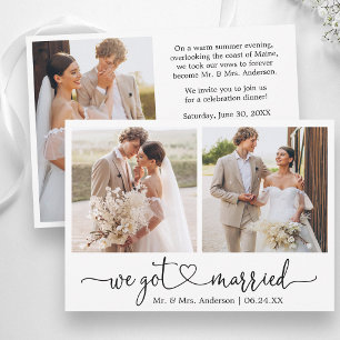 Calligraphy Heart Wedding After Party 3 Photo Announcement