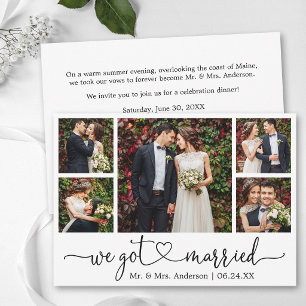 Calligraphy Heart Wedding After Party 5 Photo Announcement