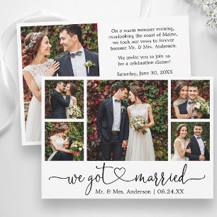 Calligraphy Heart Wedding After Party 6 Photo Announcement