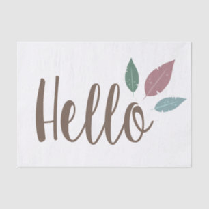 Calligraphy hello boho feathers tissue paper