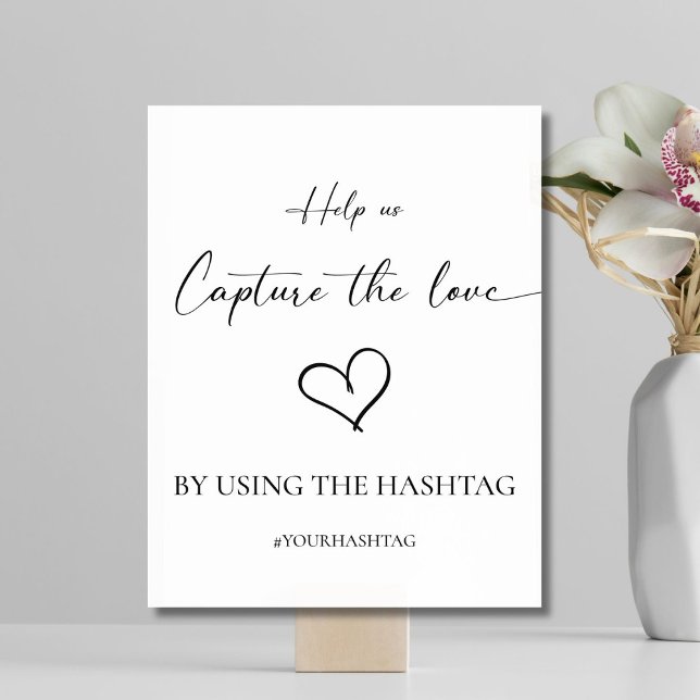 Calligraphy Help us Capture The Love QR Code  Pedestal Sign (Creator Uploaded)