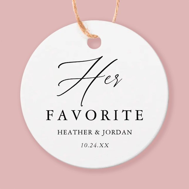Calligraphy Her Favourite Wedding Treat Box Favour Tags (Creator Uploaded)