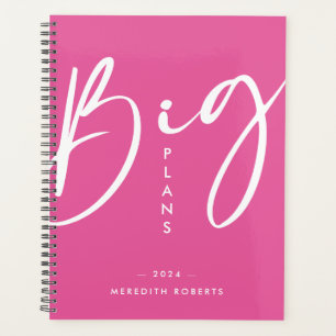 Calligraphy Hot Pink Big Plans 2024 Planner