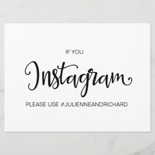 Calligraphy   " If You Instagram" wedding sign Invitation