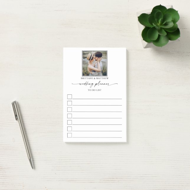 Calligraphy Ink Photo Wedding Planner To Do List Post-it Notes (Office)