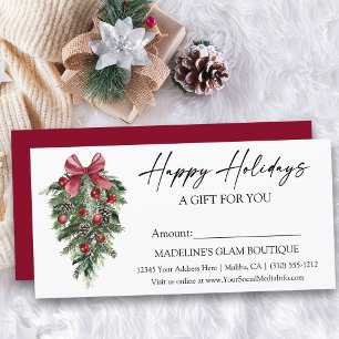 Calligraphy Ink Pines Holiday Gift Certificate