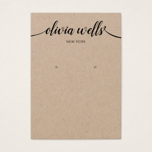 Calligraphy Kraft Typography Earring Display Card