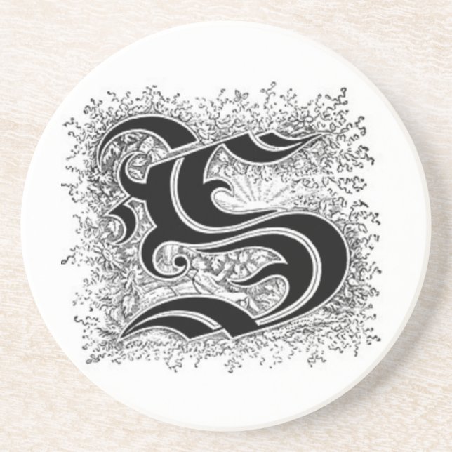 Calligraphy Letter S Coaster (Front)