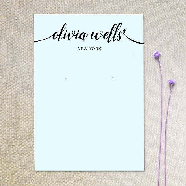 Calligraphy Light Blue Earring Display Card (Creator Uploaded)