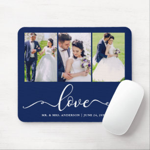 Calligraphy Love 3 Wedding Photo - Pick Color - Mouse Pad