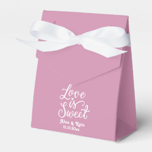 Calligraphy Love is Sweet in Moonlite Mauve Colour Favor Box