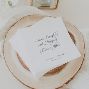 Calligraphy Love Laughter and Happily Ever After Napkin