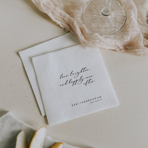 Calligraphy Love Laughter and Happily Ever After Napkin