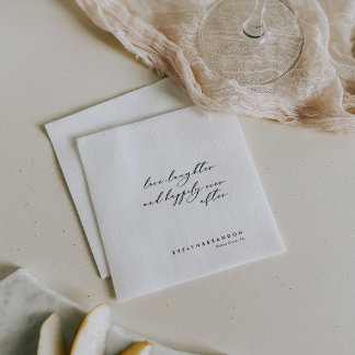 Calligraphy Love Laughter and Happily Ever After  Napkin