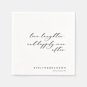 Calligraphy Love Laughter and Happily Ever After Napkin