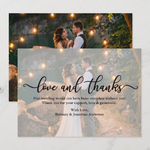 Calligraphy Mariage Photo Overlay Love Merci Card